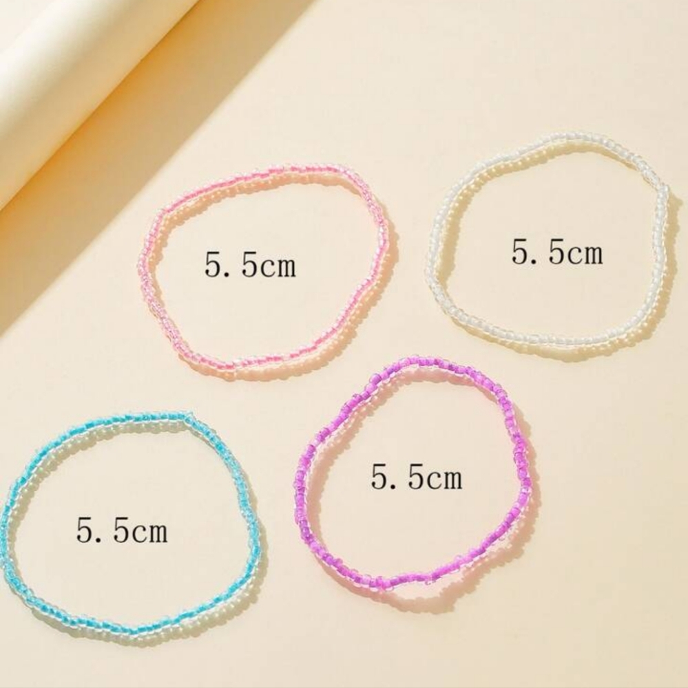 4 anklets 🩷💜🤍🩵 - Picture 6 of 7